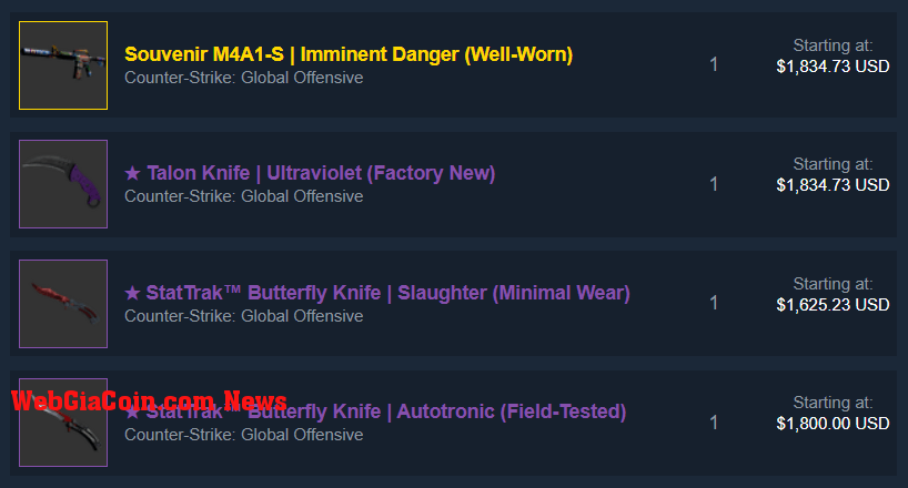 CS:GO legendary skins