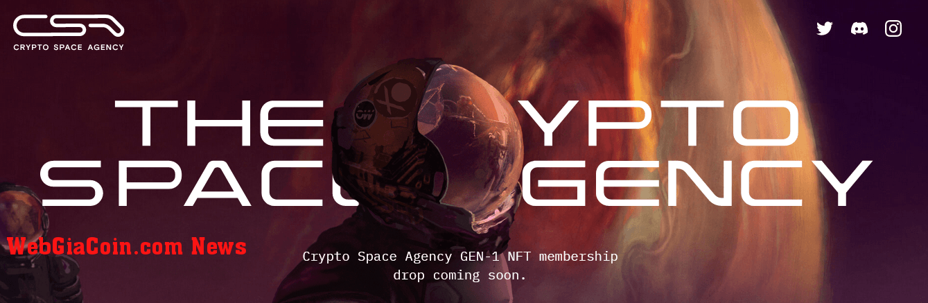 The Crypto Space Agency home page