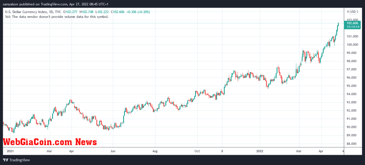 DXY daily chart