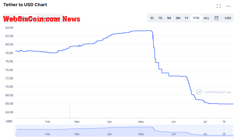 USDT YTD market cap chart