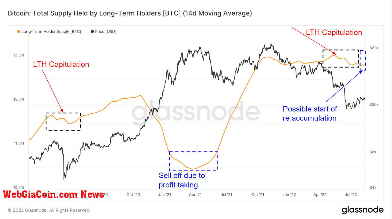 btc total supply long term holders