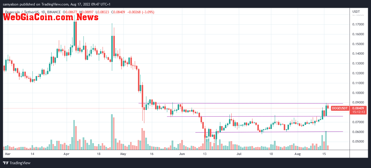 Dogecoin daily chart