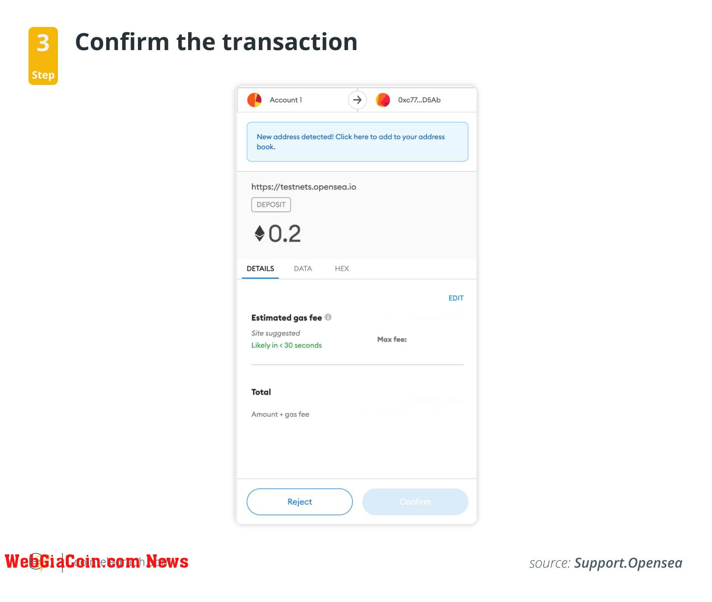 Step 3: Confirm the transaction