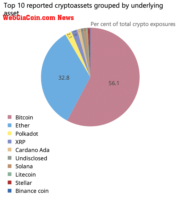 Top 10 reported cryptoassets