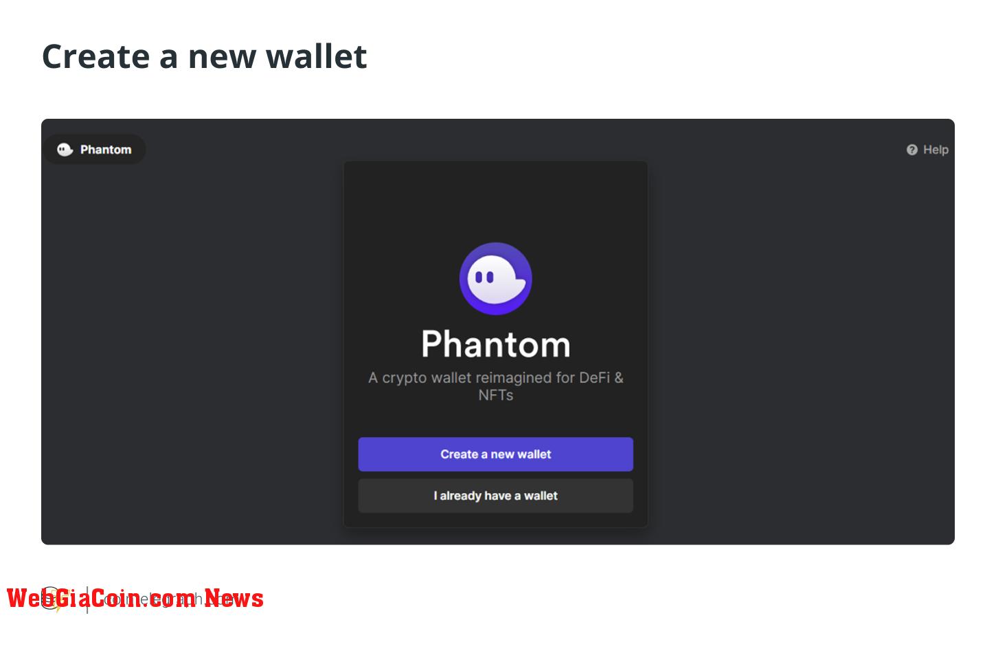 Create a new wallet