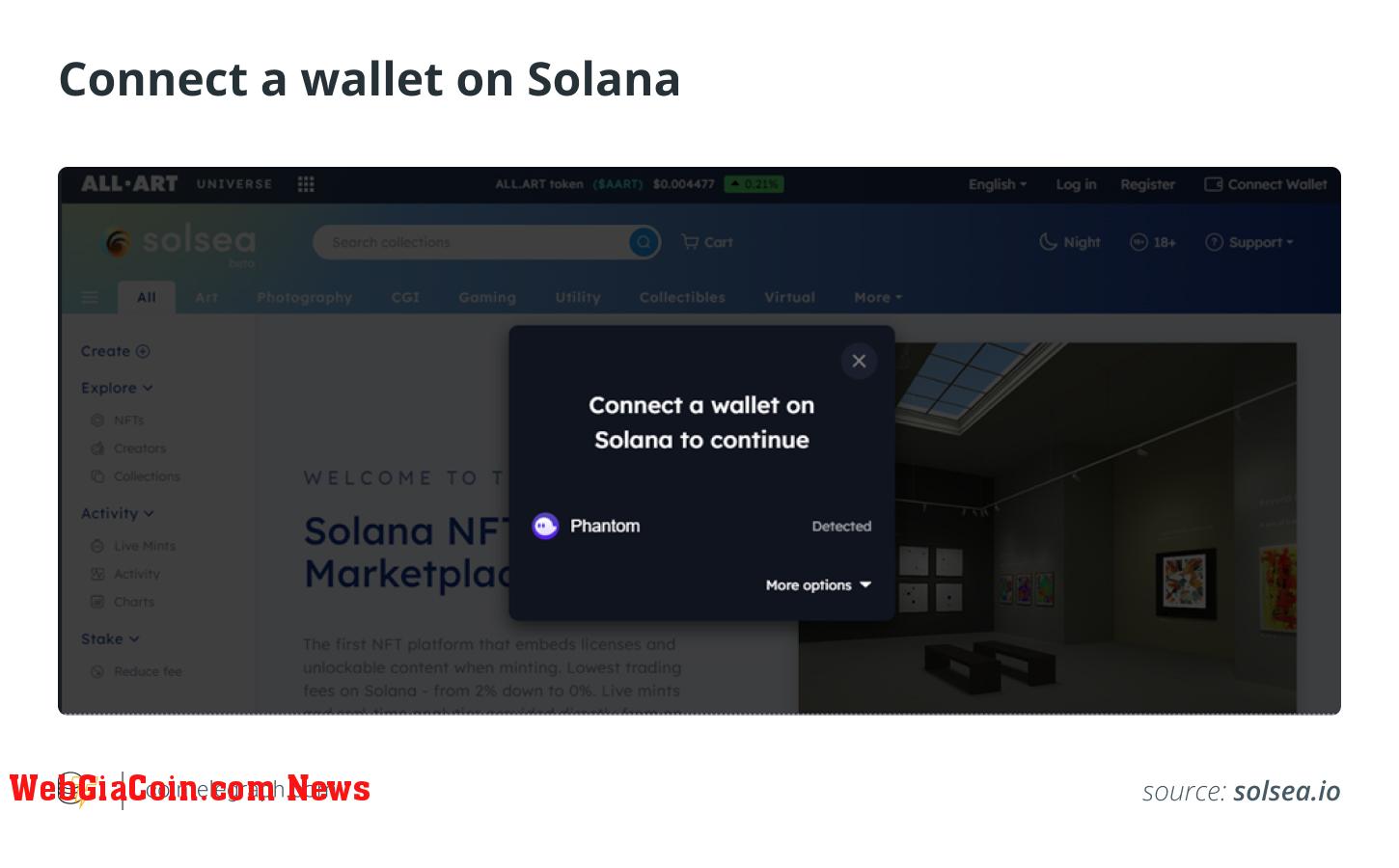 Connect a wallet on Solana