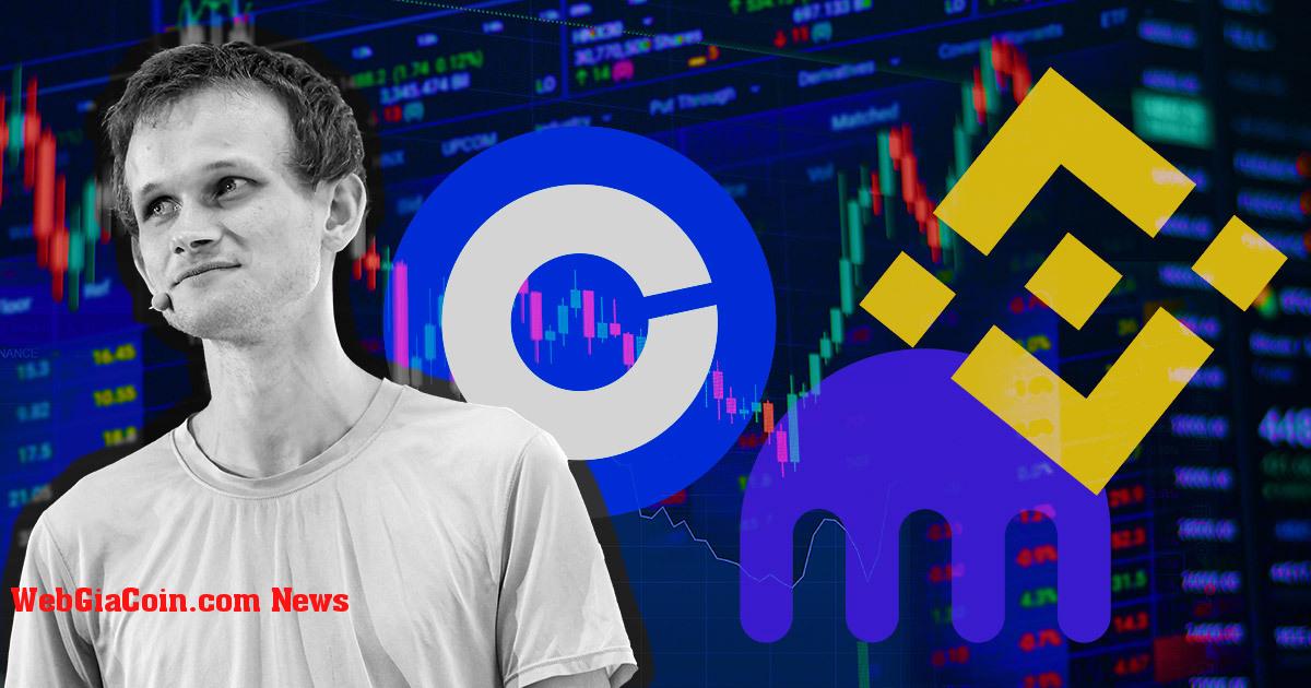 Vitalik Buterin, Coinbase, Kraken, Binance thúc đẩy các CEX không đáng tin cậy