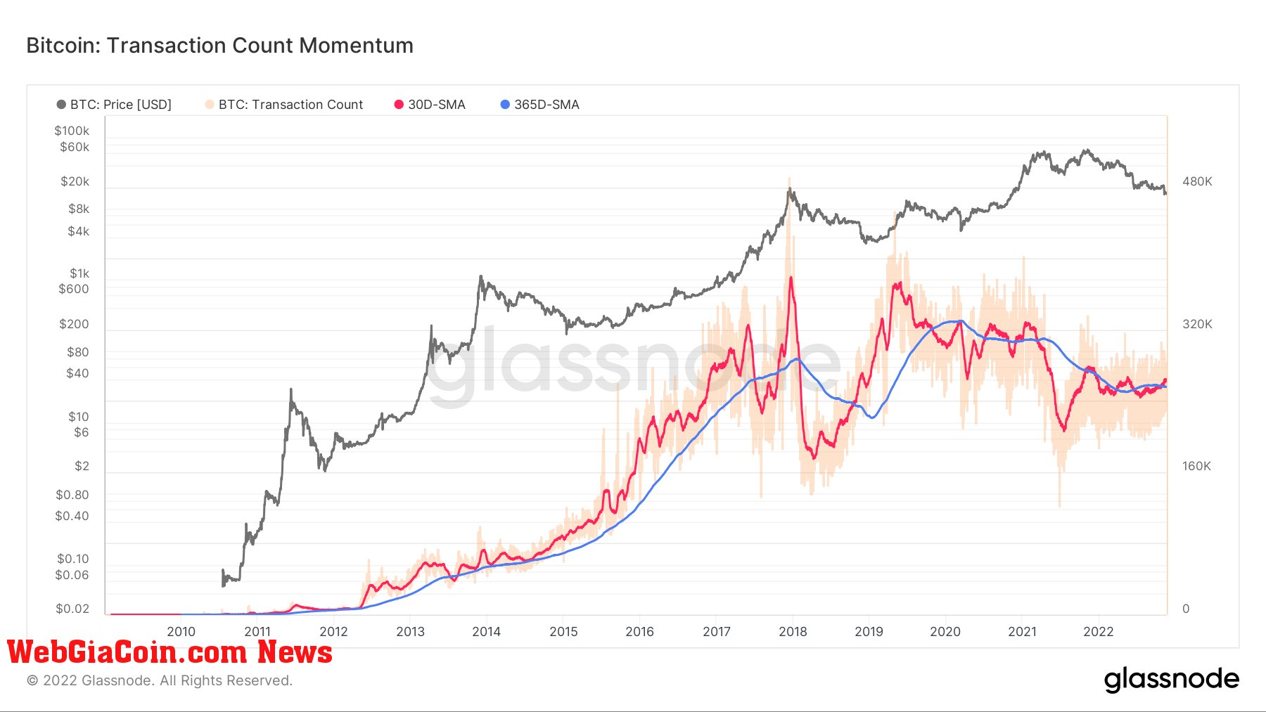 bitcoin transaction count momentum