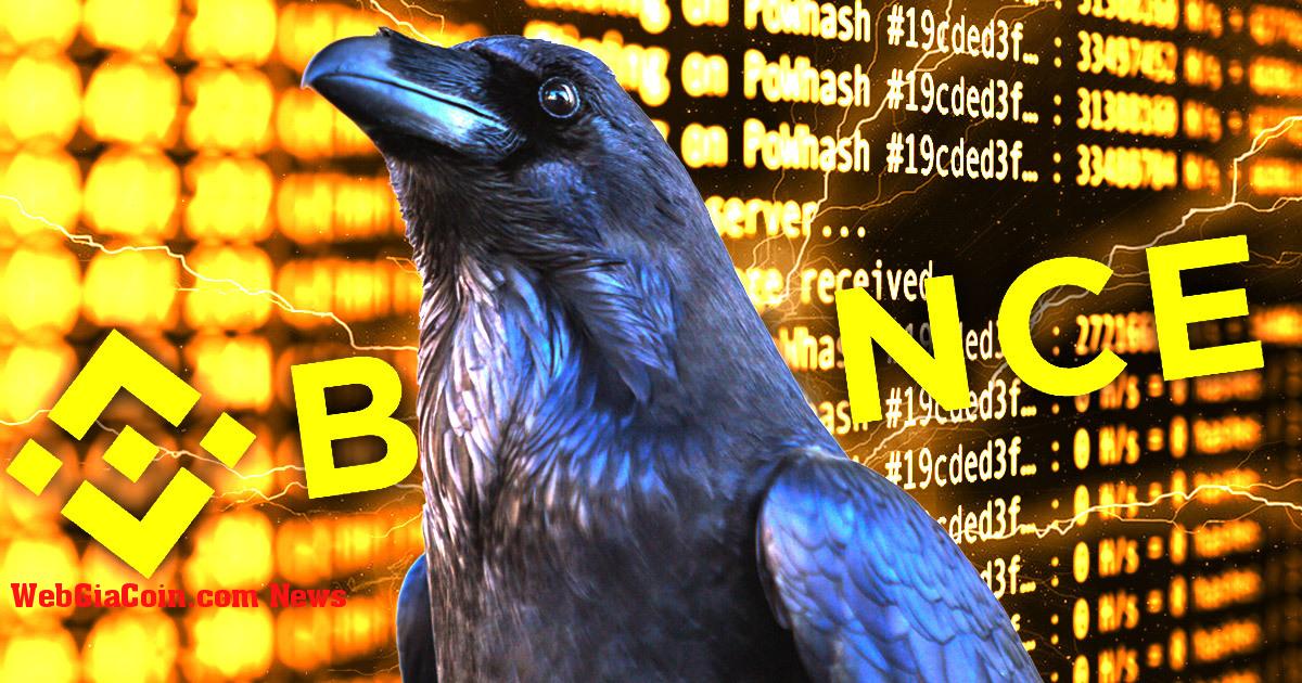 Giá Ravencoin tăng nhanh 20% sau thông báo Pool của Binance