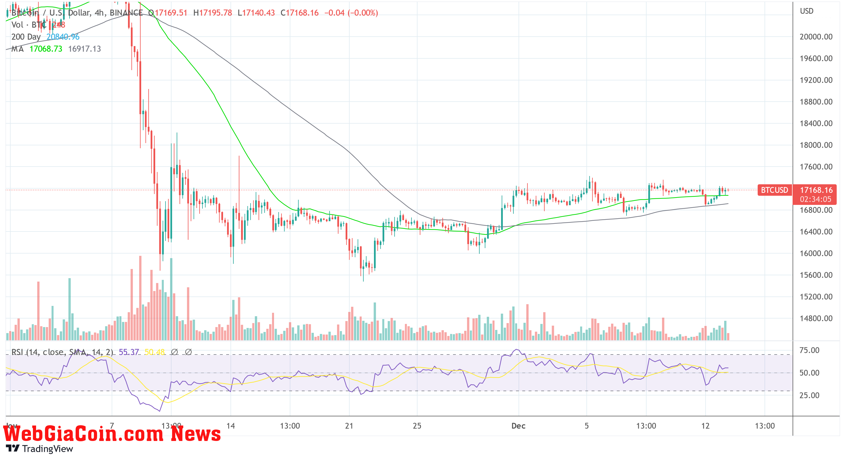 Bitcoin BTC USD 2022-12-13