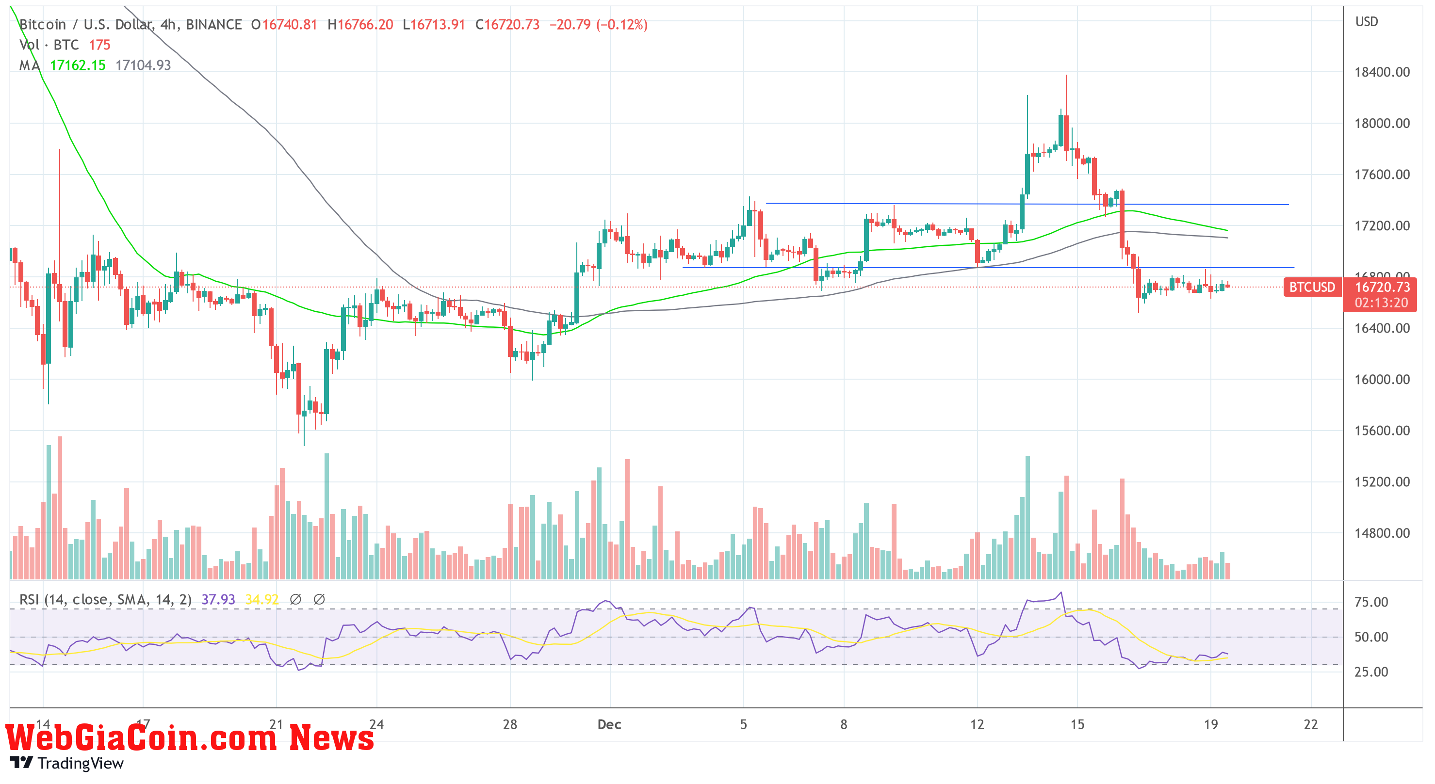 Bitcoin BTC USD 2022-12-19