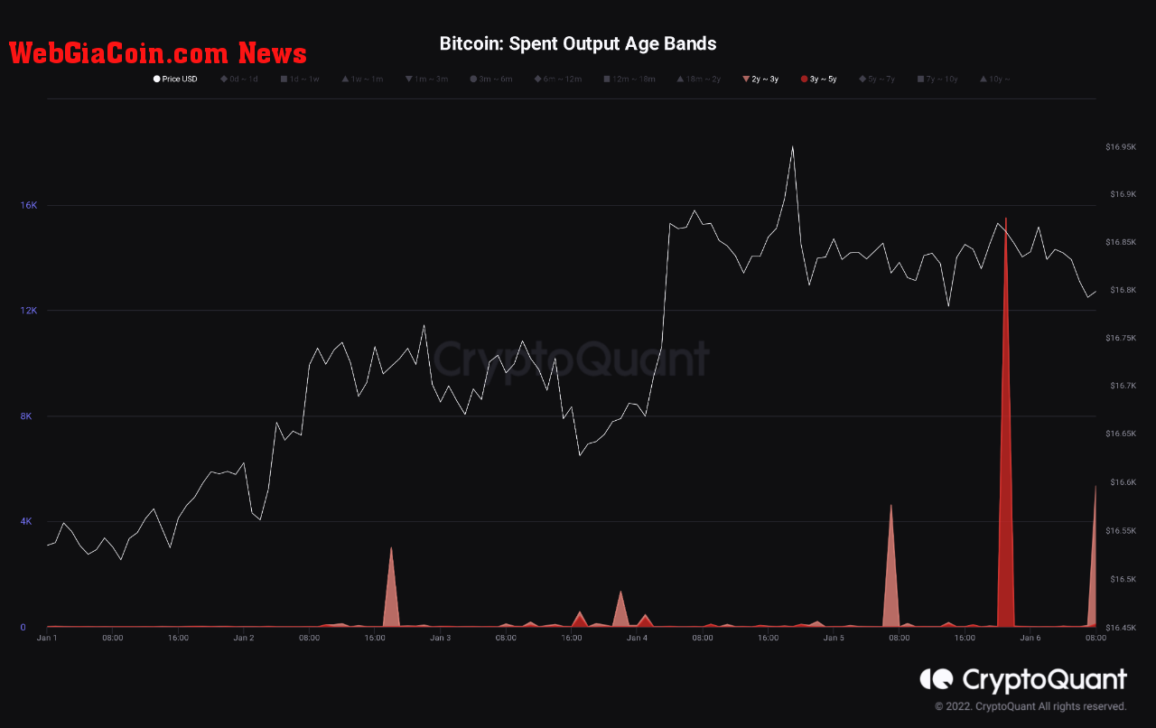 Bitcoin Spent Output Age Bands