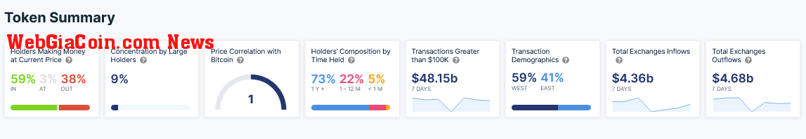 Bitcoin holders in the money