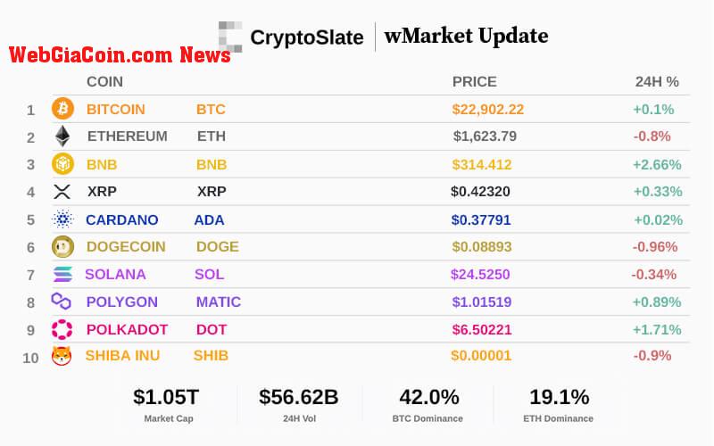 Top 10 cryptocurrencies