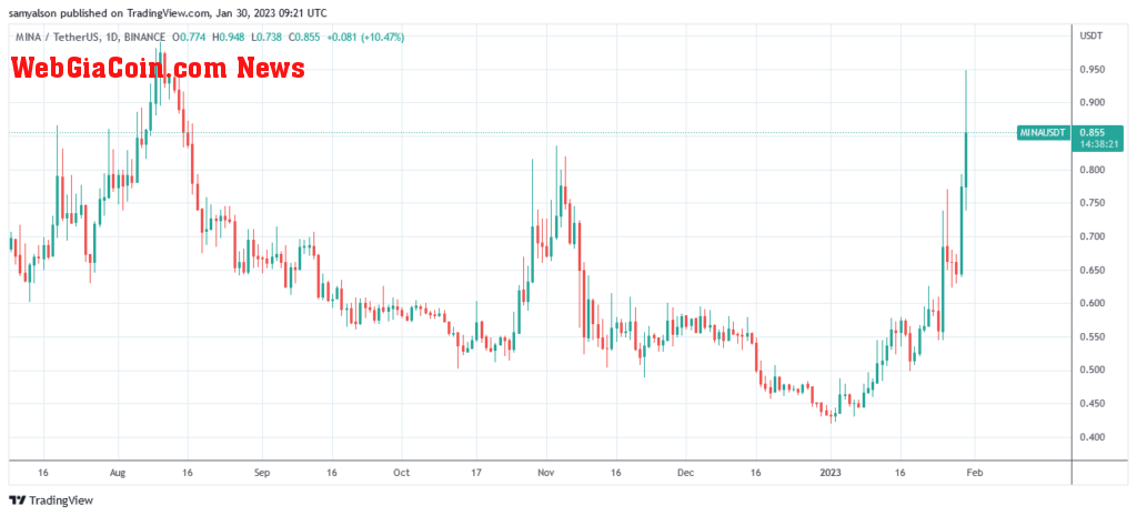 Mina daily chart