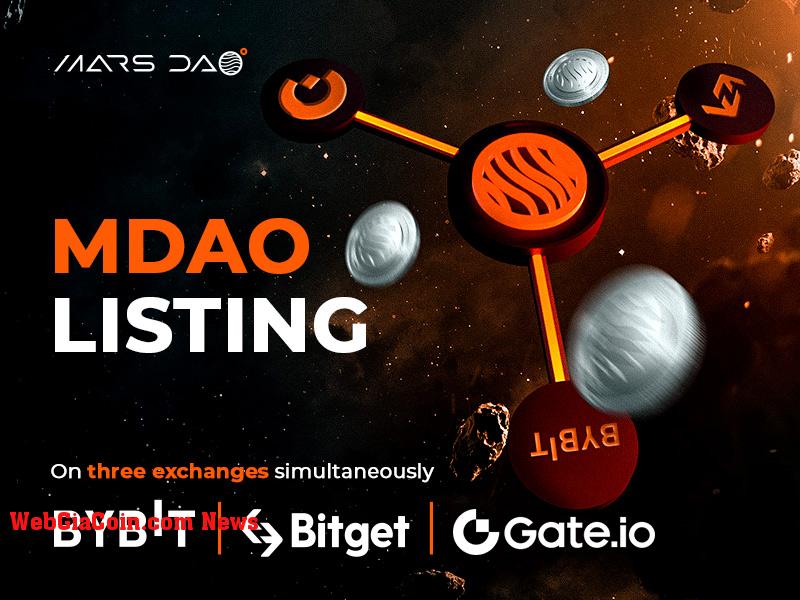 Hệ sinh thái MarsDAO kỷ niệm niêm yết Token MDAO trên nền tảng giao dịch tiền điện tử Bybit, Bitget và Gate.io