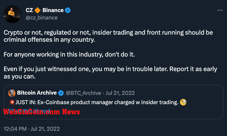 cz binance insider trading