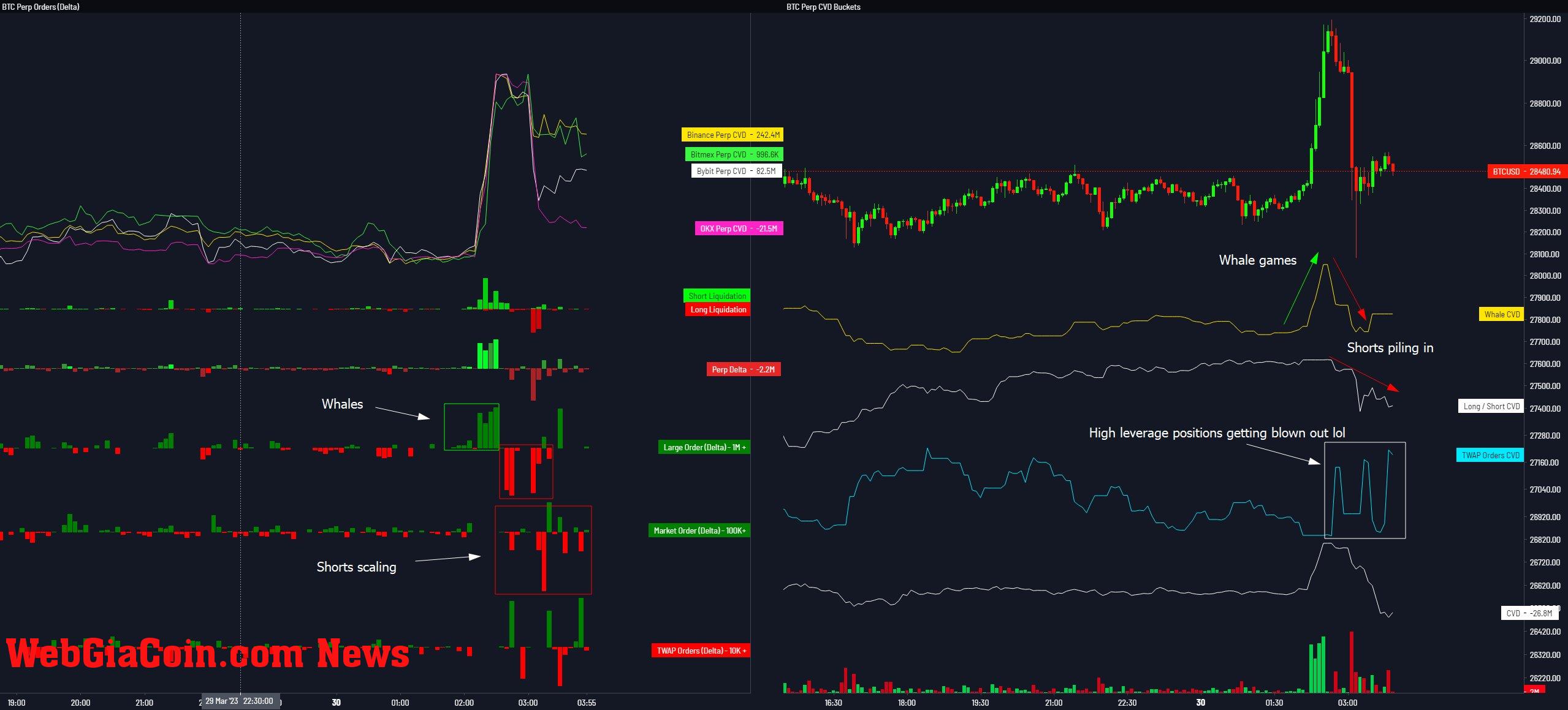 Bitcoin Perp CVD Buckets & Delta Orders