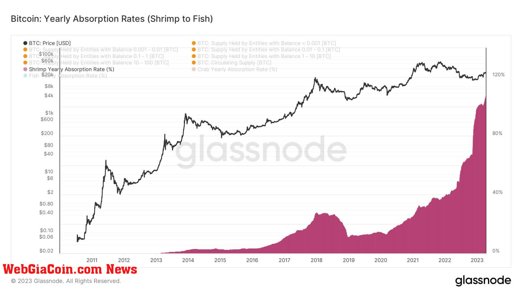 BTC Shrimps absorption rate