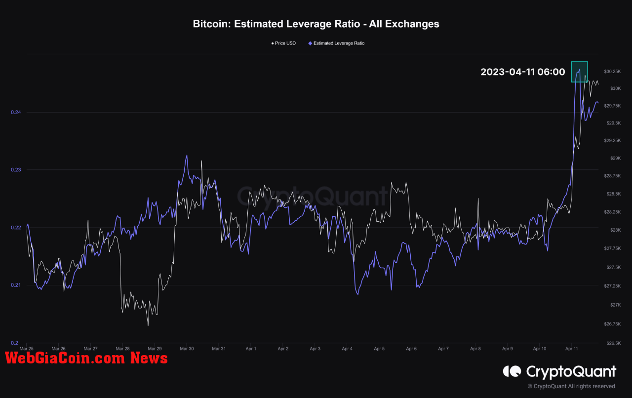 Bitcoin Estimated Leverage Ratio