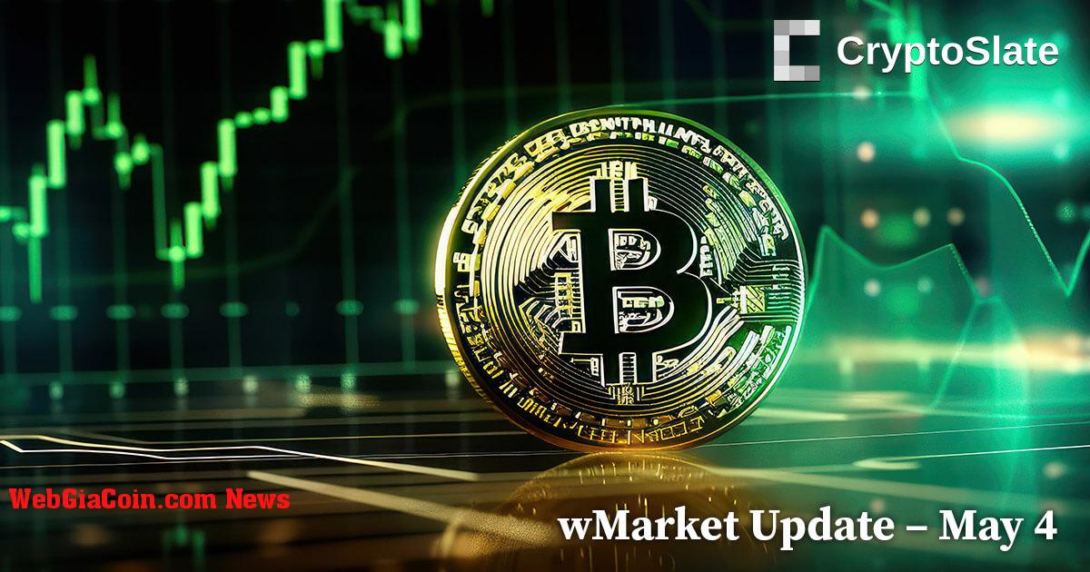 Cập nhật wMarket của CryptoSlate: Thị trường tiền điện tử phục hồi các khoản lỗ trong tuần này