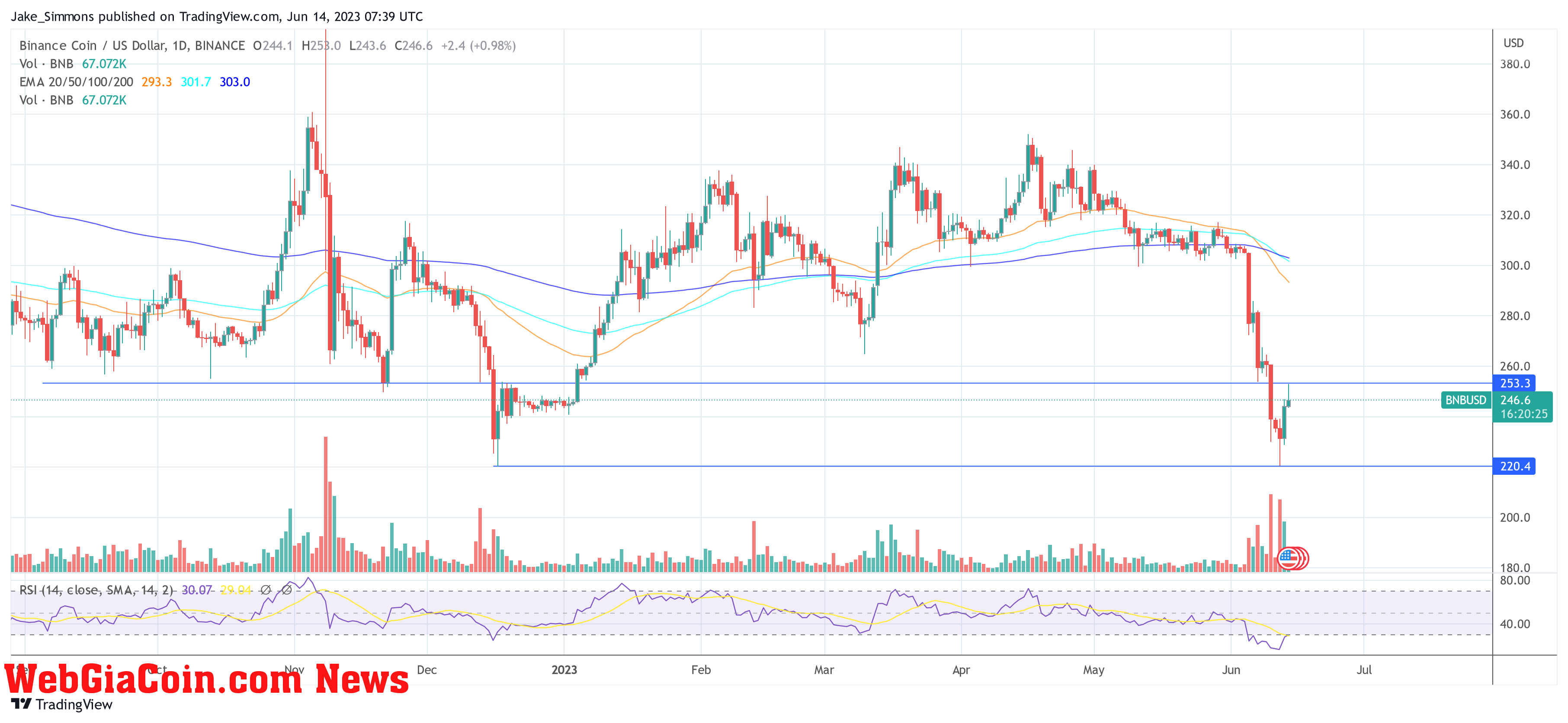 Binance BNB price