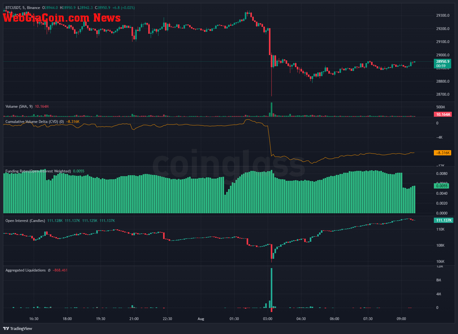 BTC price: (Source: Coinglass)