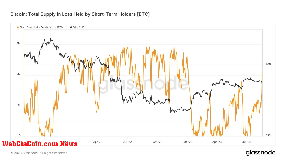 Short term Holders: (Source: Glassnode)