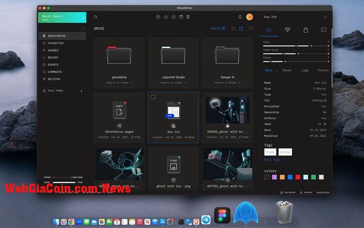 GhostDrive’s interface is intuitive and provides a familiar experience for users from centralized platforms. Source: GhostDrive