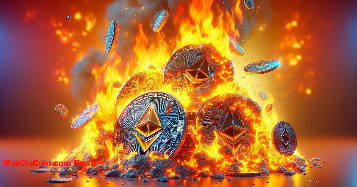 Ethereum đốt ETH trị giá 2,5 tỷ USD kể từ khi giữ khi nguồn cung giảm xuống mức thấp nhất mọi thời đại