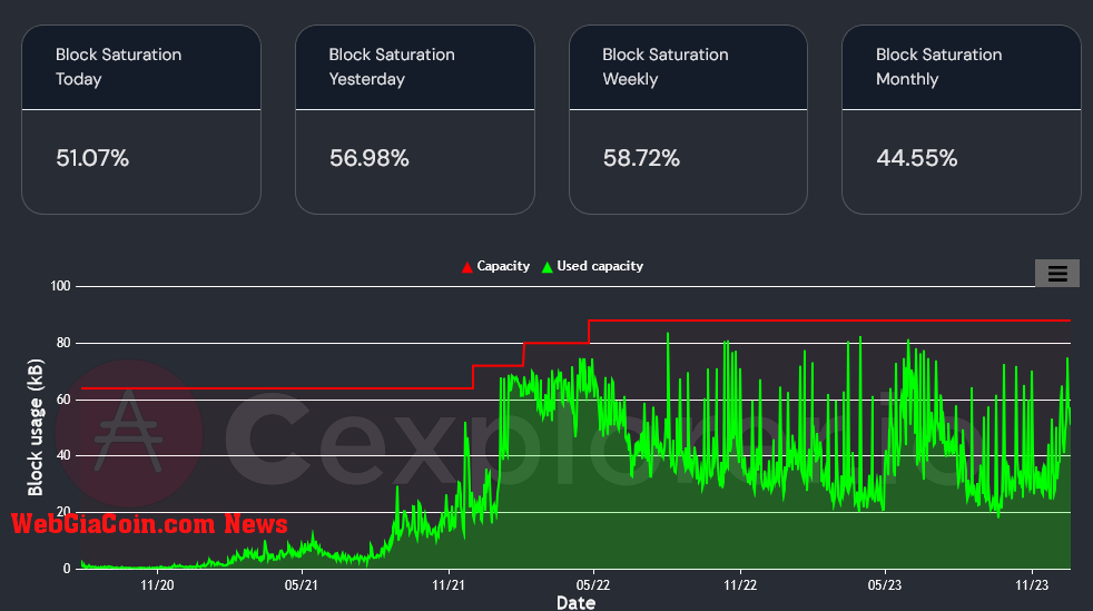 Cardano network capacity | Source: Cexplorer