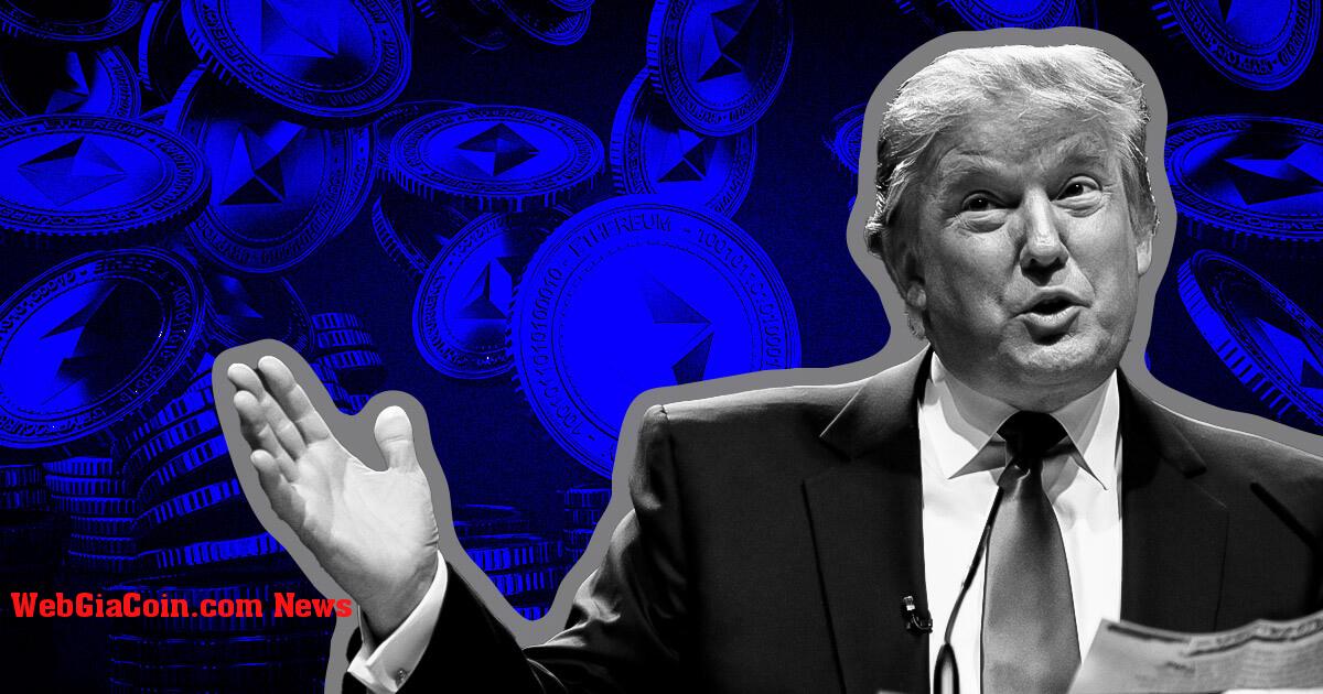 Ví Ethereum của Trump chuyển 2,4 triệu đô la tiền điện tử sang Coinbase