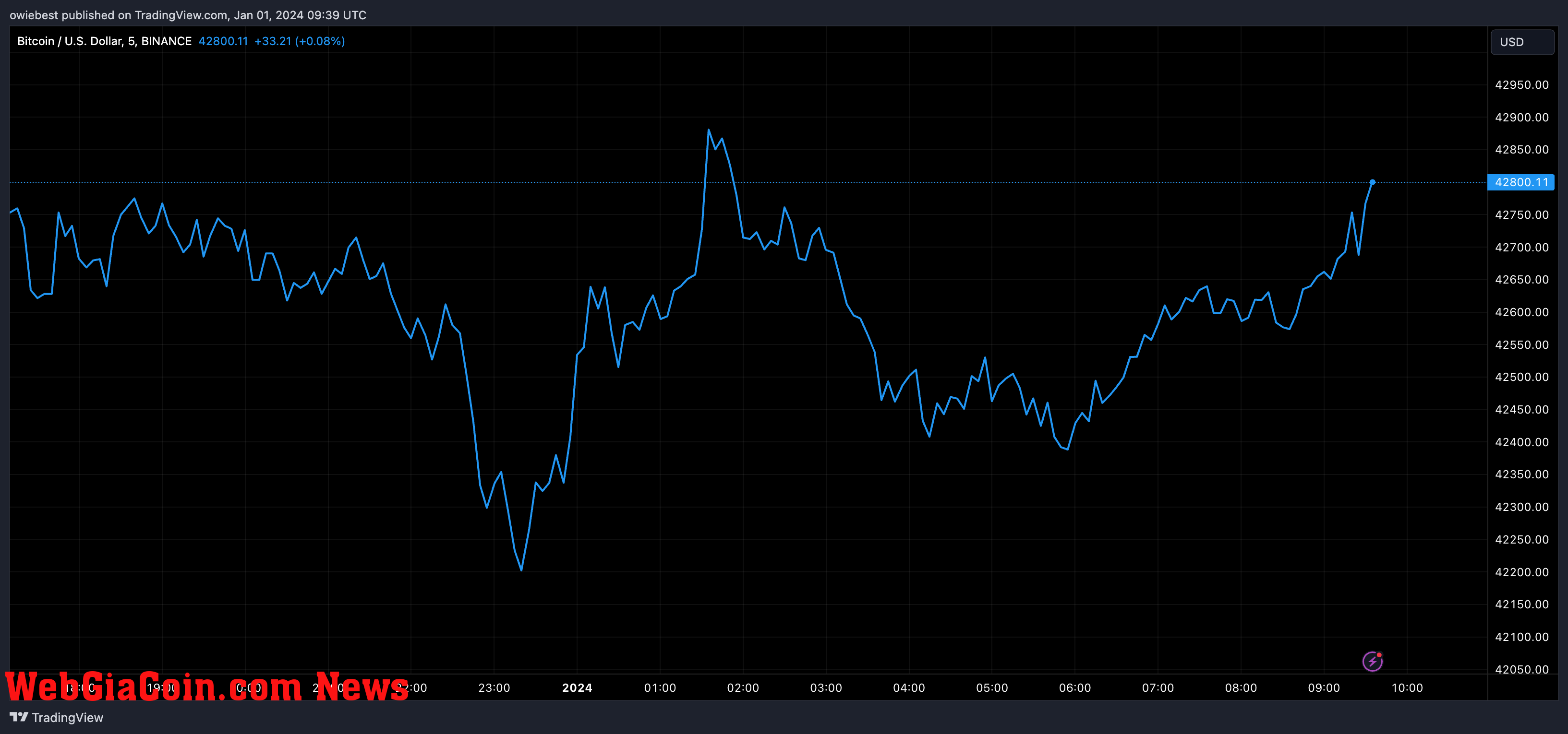 Bitcoin price chart from Tradingview.com (Crypto analyst)