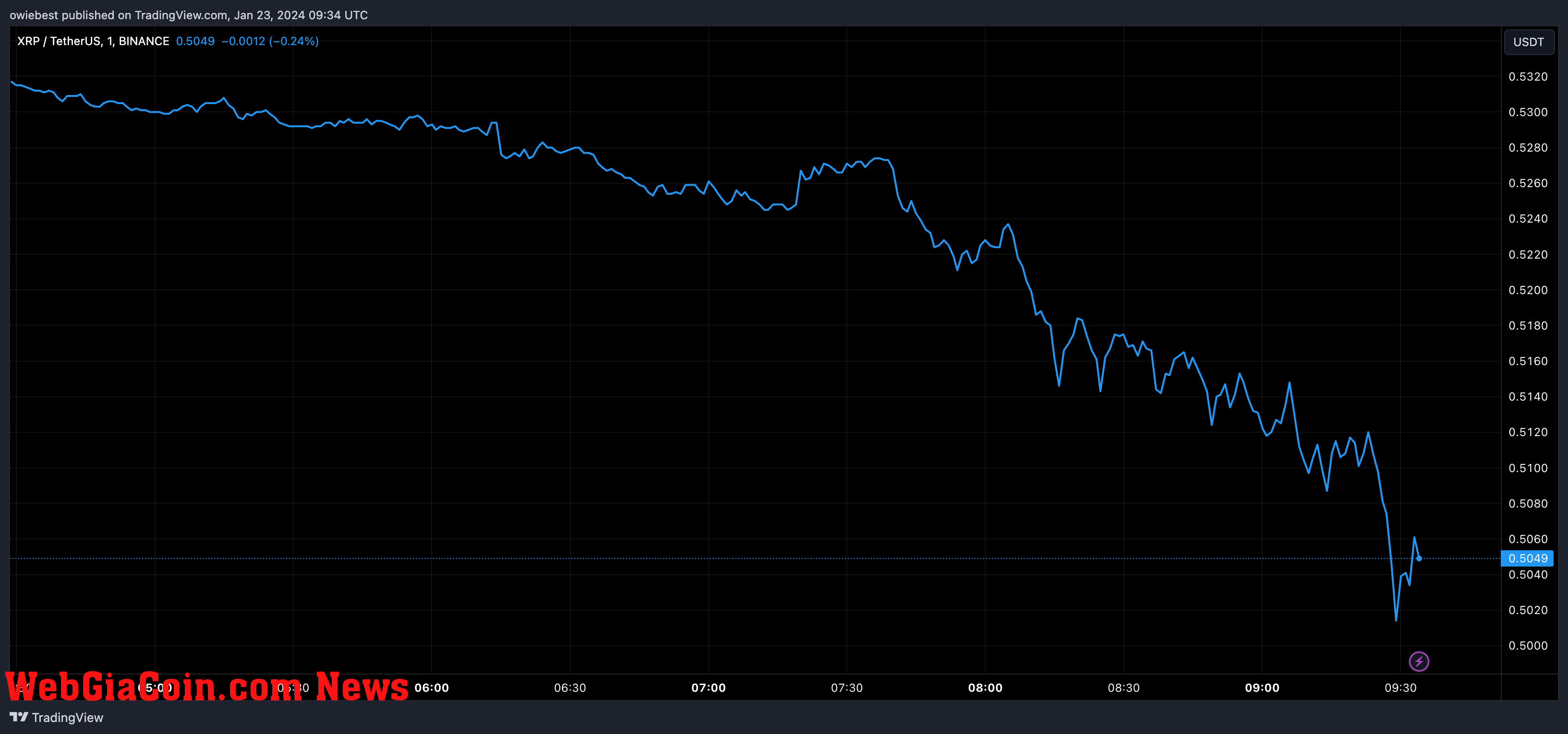 XRP price chart from Tradingview.com (Crypto analyst)