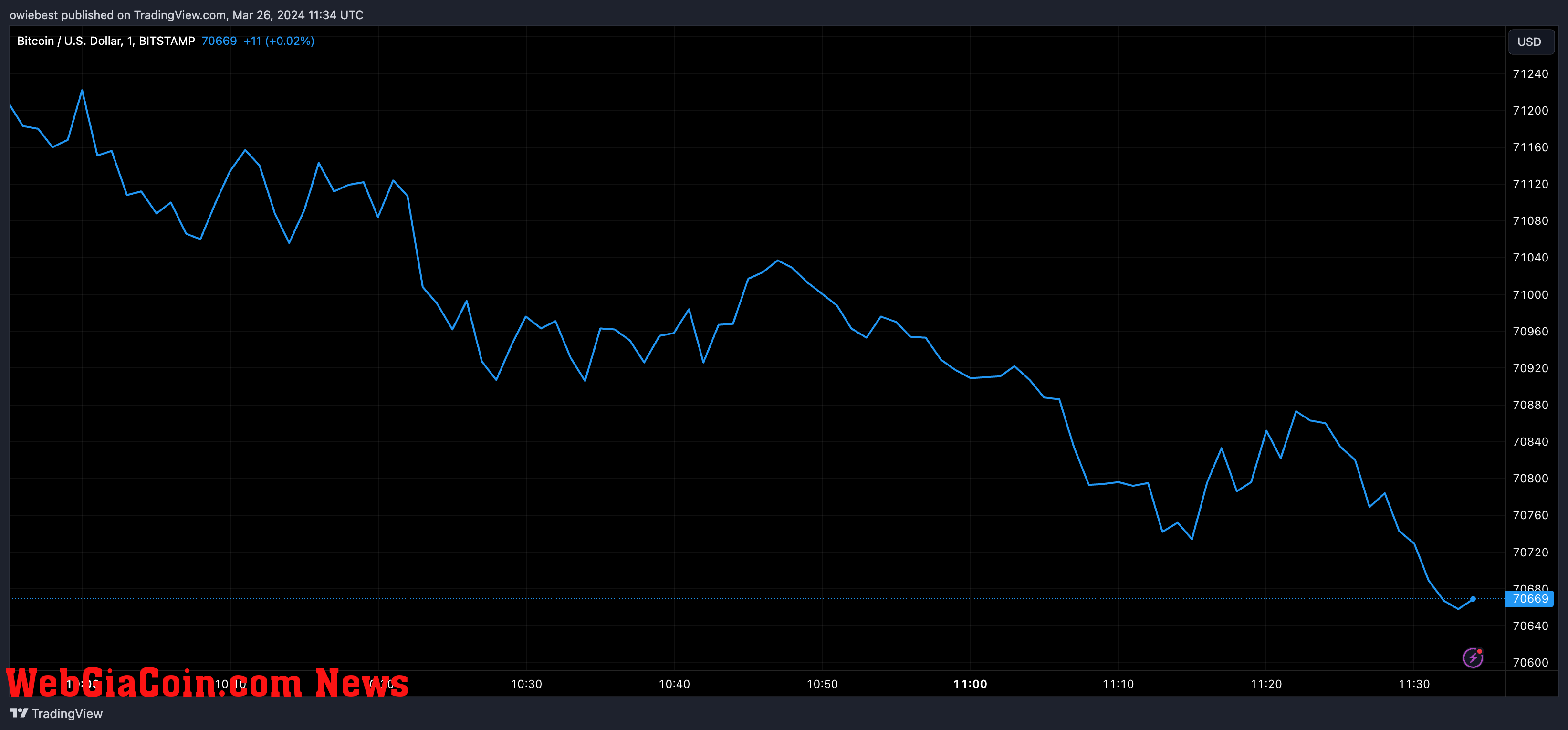 Bitcoin price chart from Tradingview.com