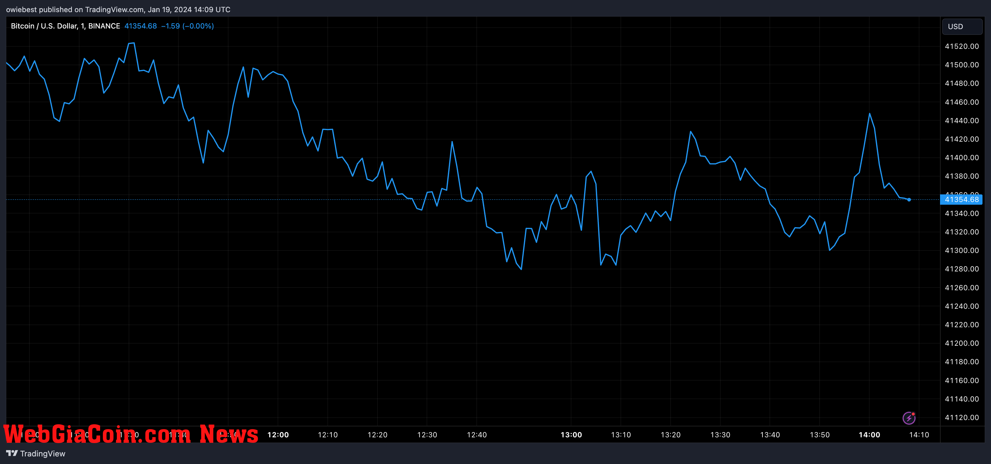 Bitcoin price chart from Tradingview.com (Tether USDT)