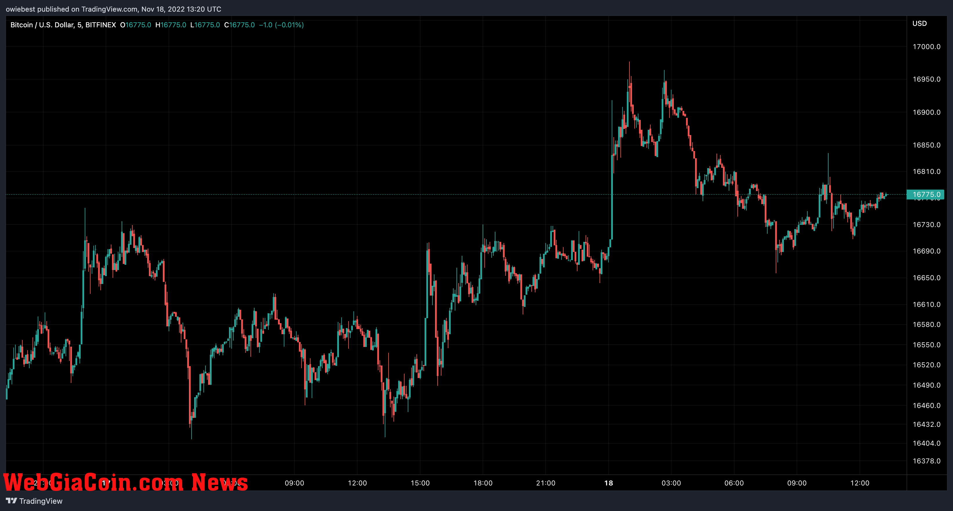 Bitcoin price chart from TradingView.com