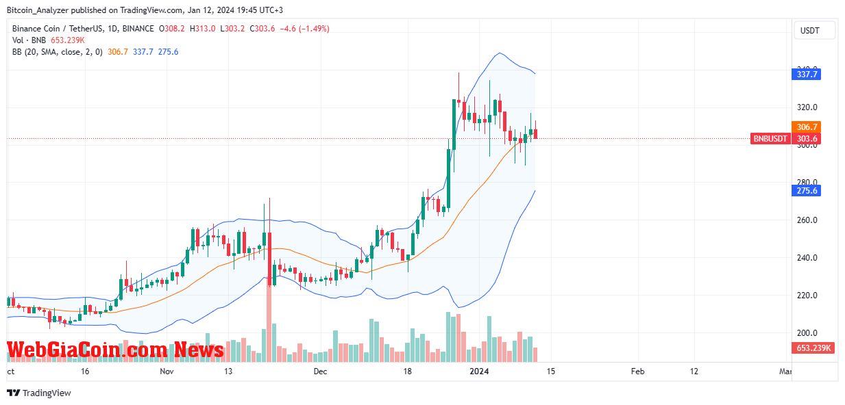 BNB price trending upward on the daily chart | Source: BNBUSDT on Binance, TradingView