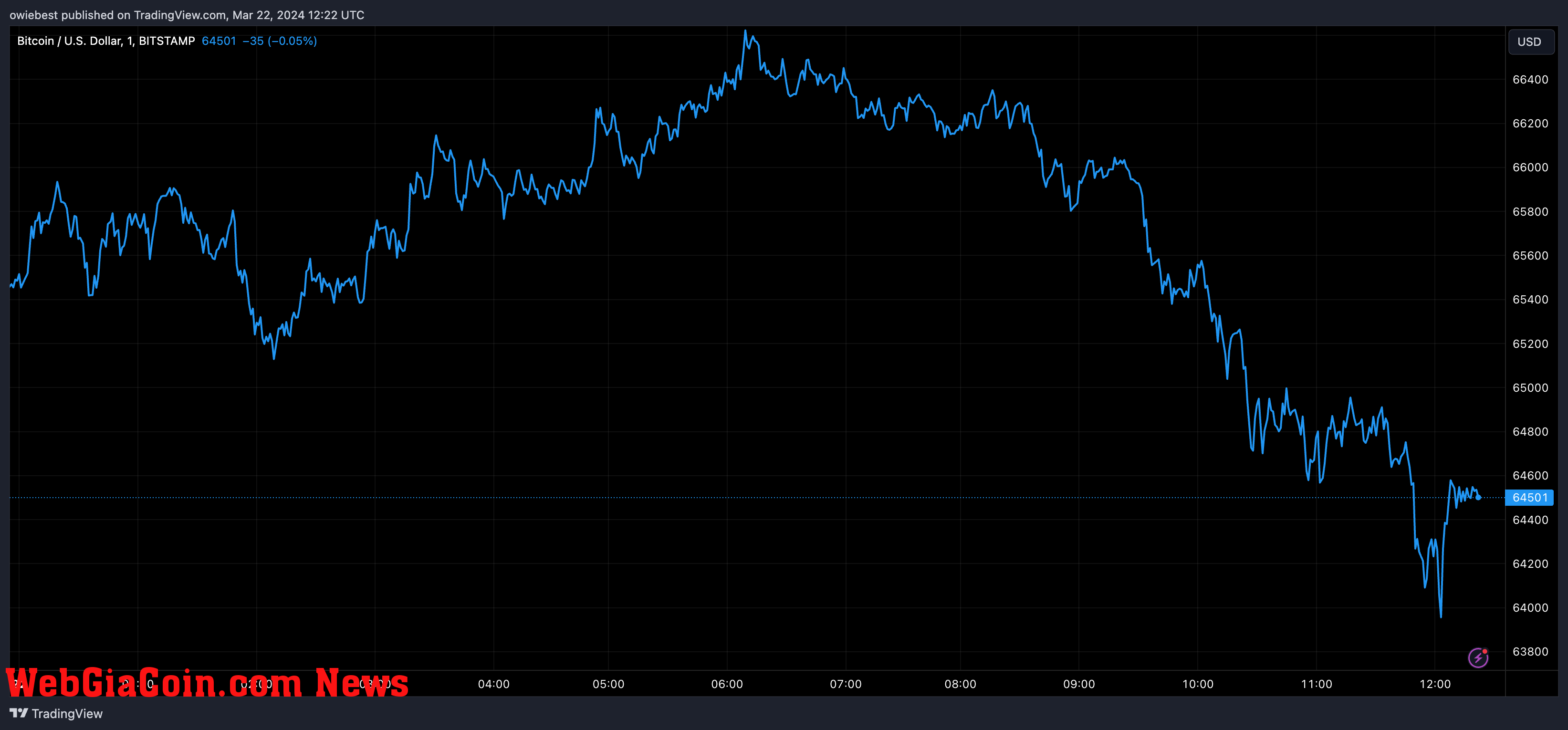 Bitcoin price chart from Tradingview.com