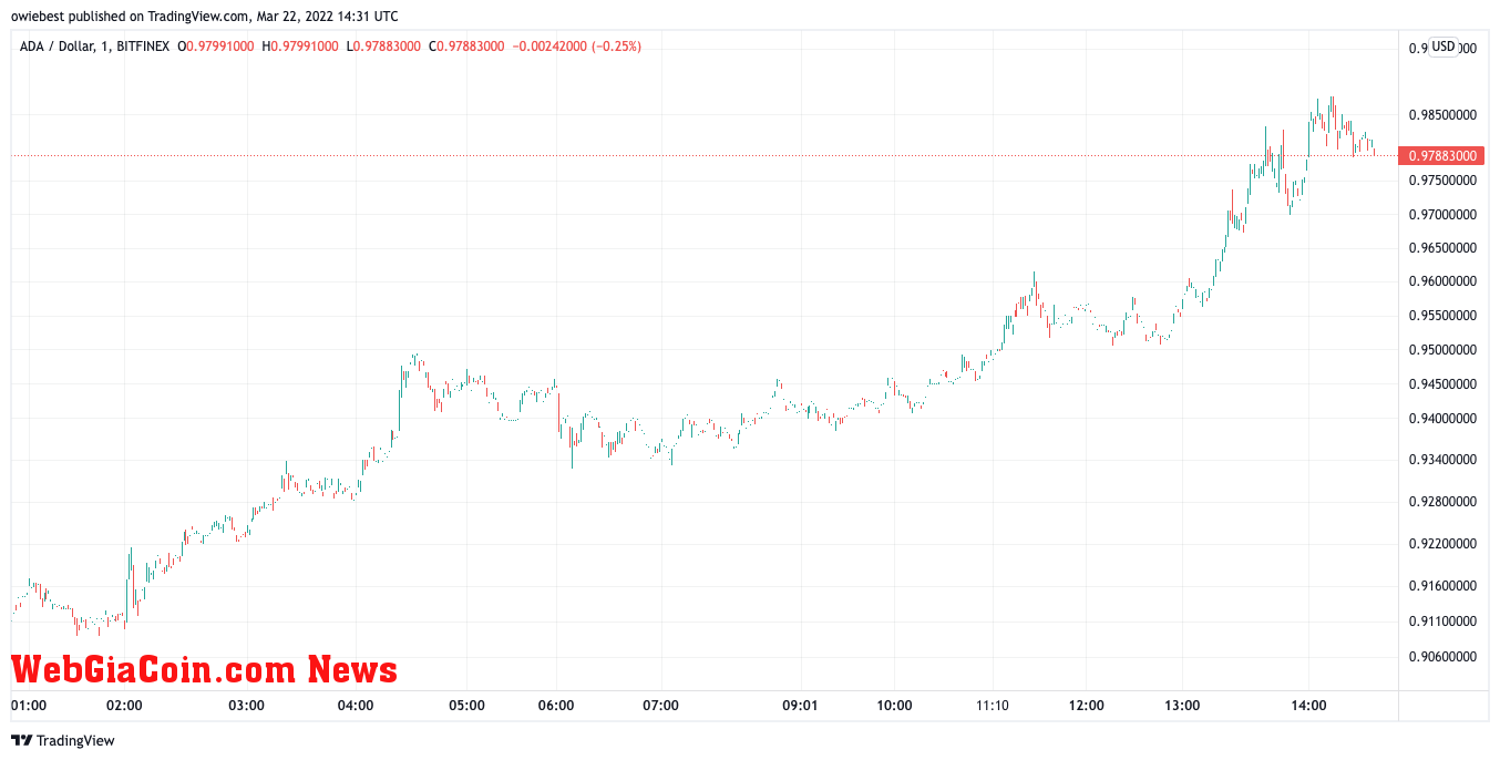 Cardano (ADA) price chart from tradingview.com