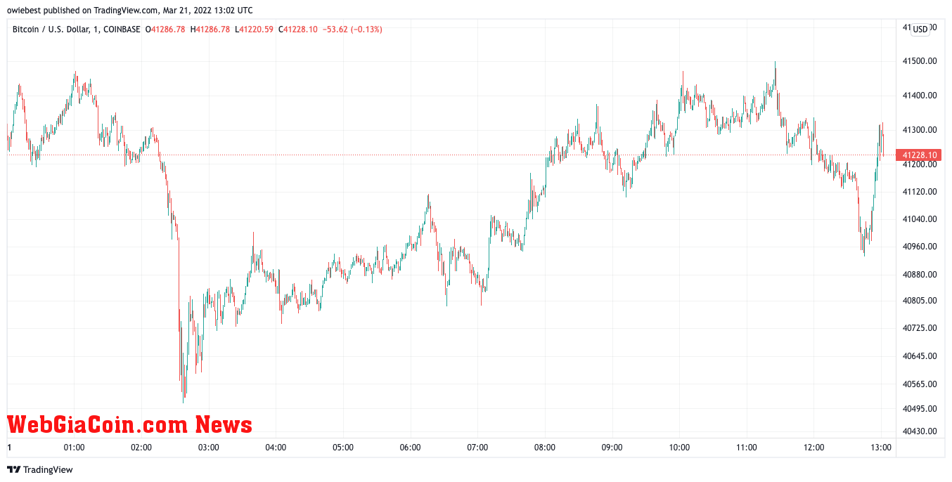 Bitcoin price chart from TradingView.com