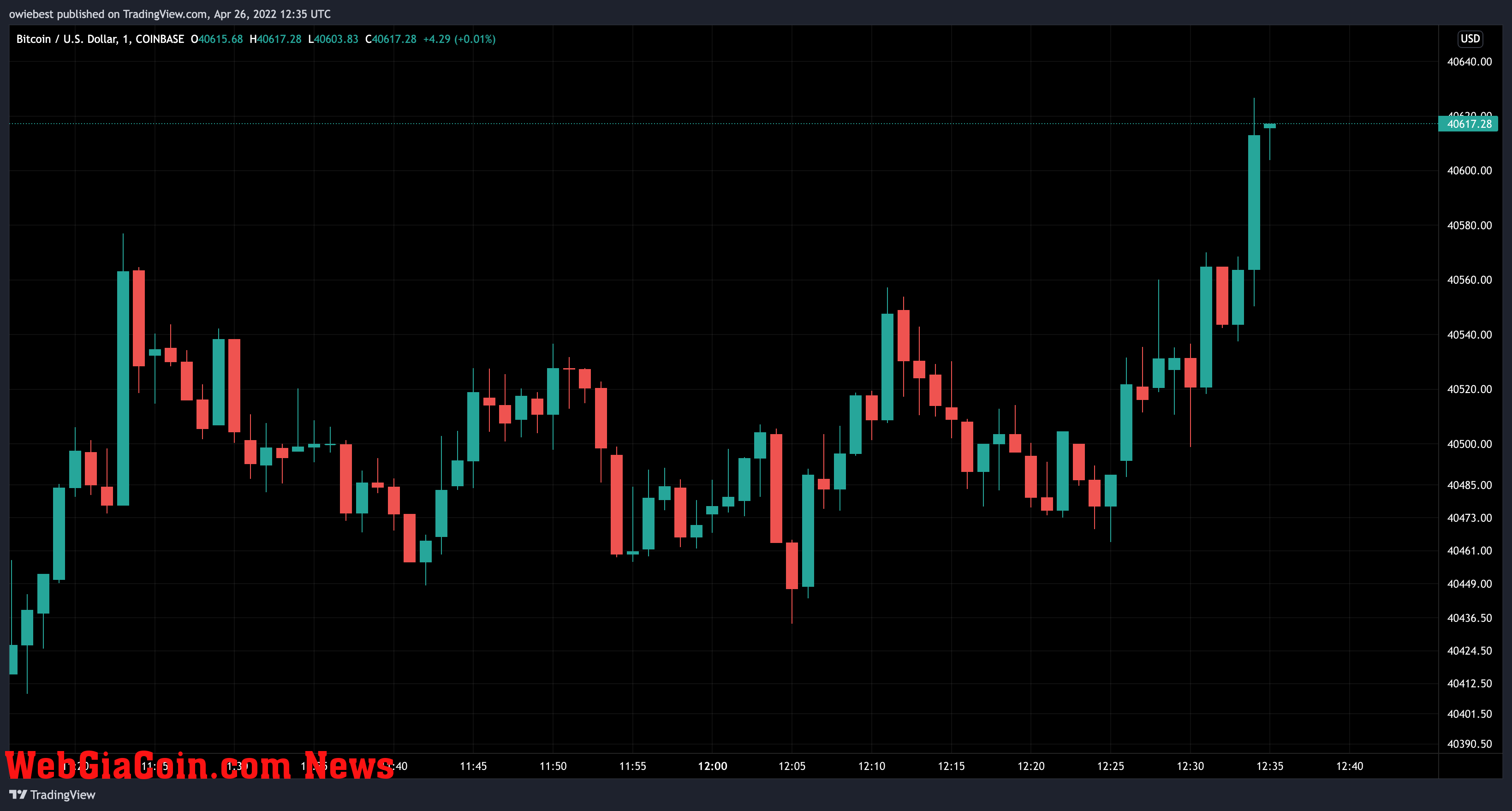 Bitcoin price chart from TradingView.com