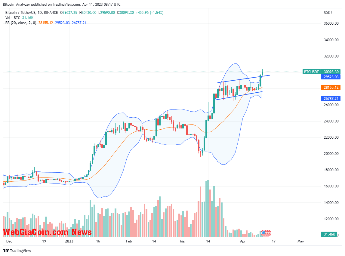 Bitcoin Price On April 11| Source: BTCUSDT On Binance, TradingView