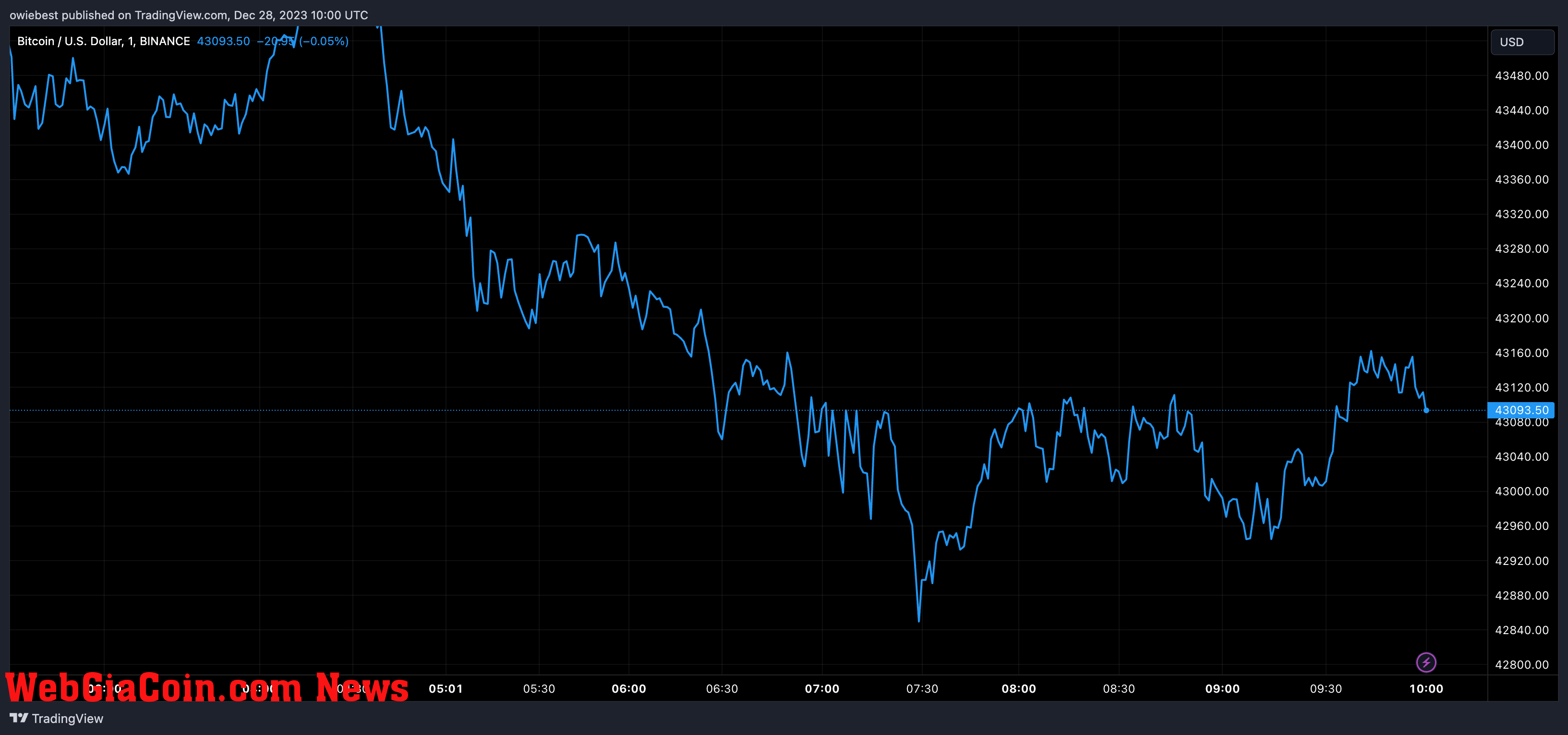 Bitcoin price chart from Tradingview.com (MicroStrategy)