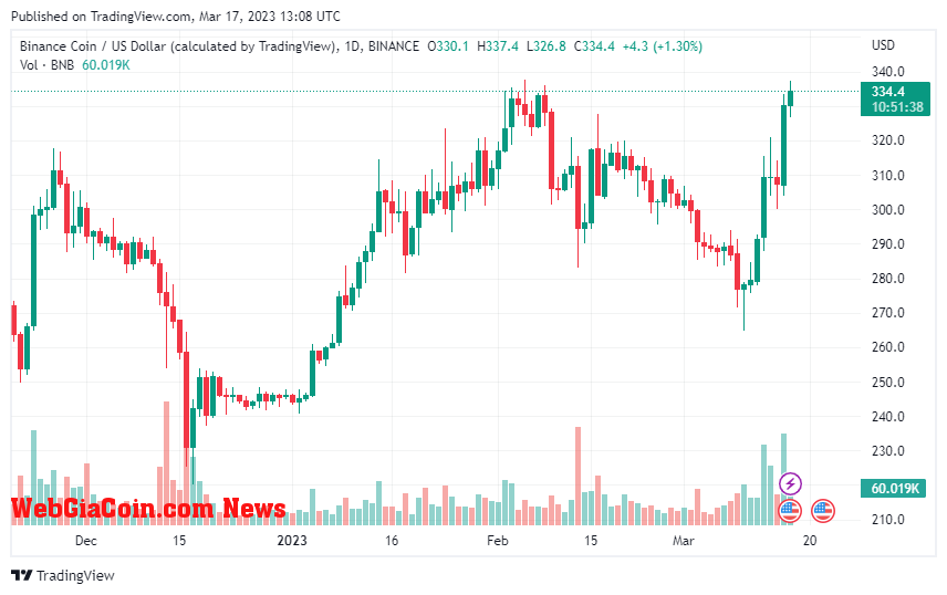 BNBUSD price chart