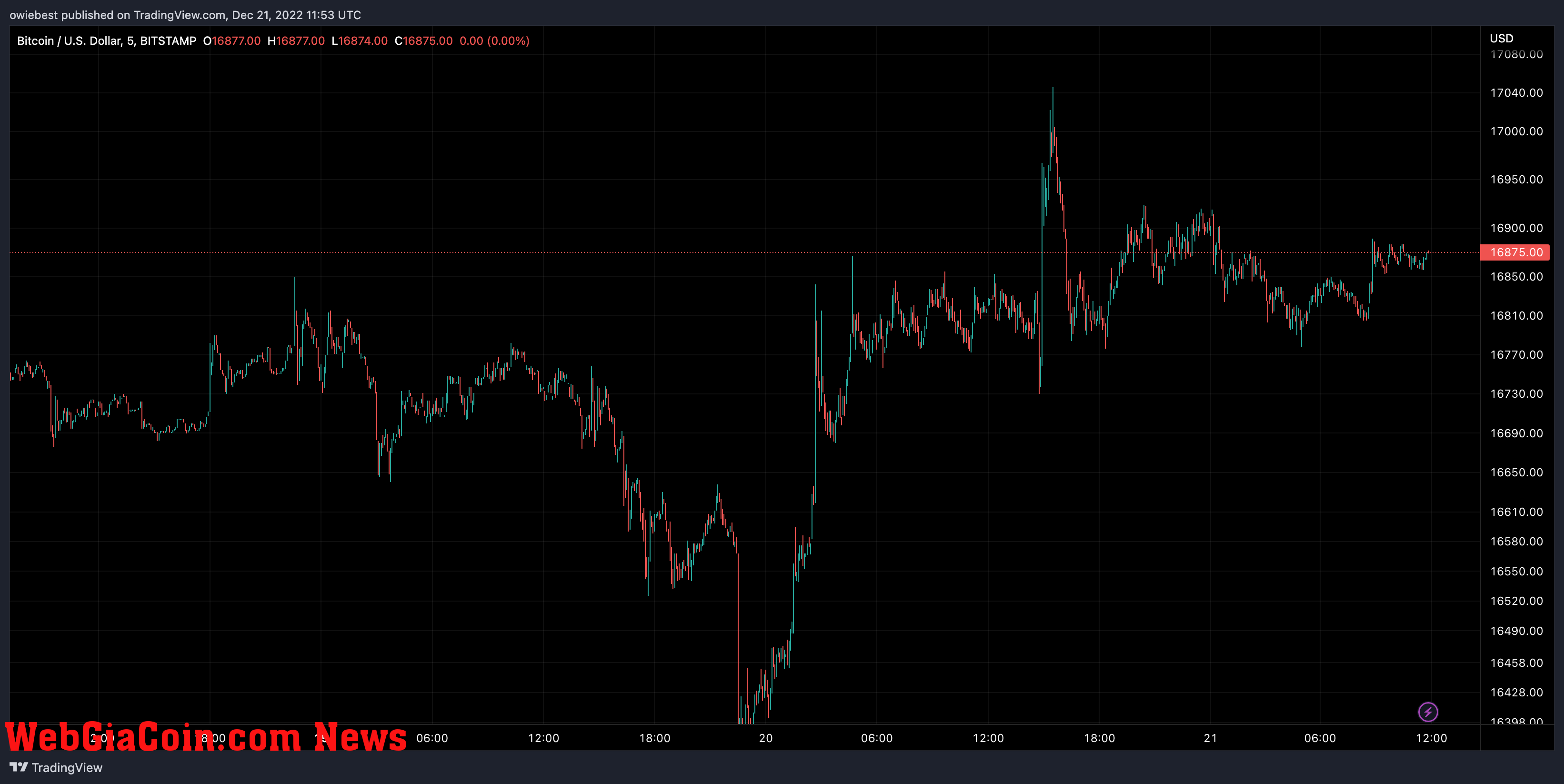 Bitcoin price chart from TradingView.com