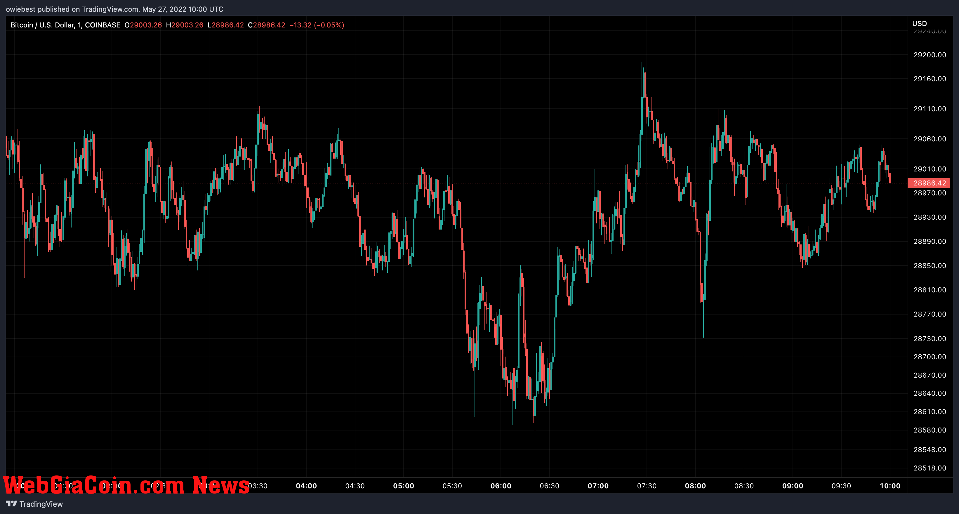 Bitcoin price chart from TradingView.com