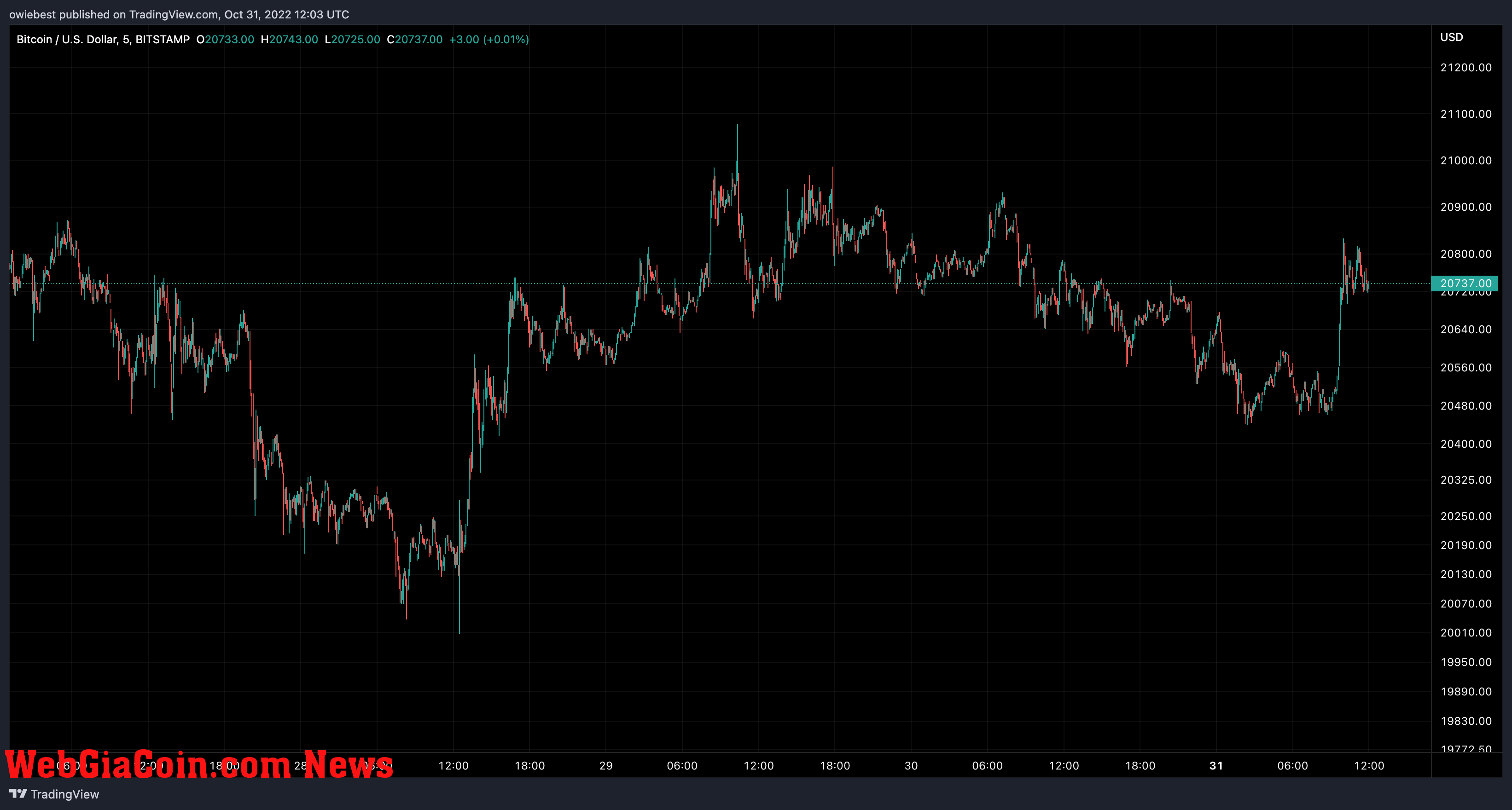 Bitcoin price chart from TradingView.com