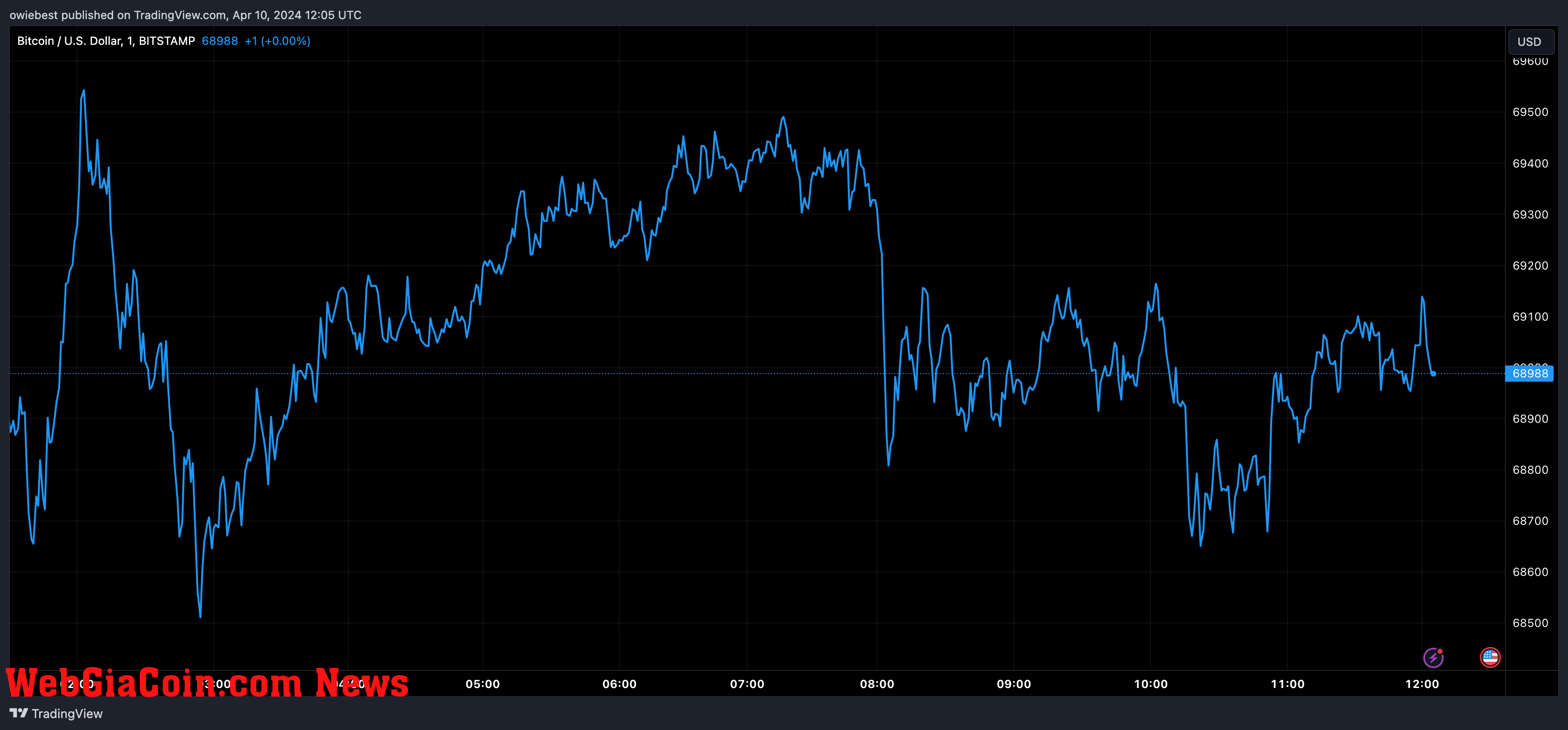 Bitcoin price chart from Tradingview.com