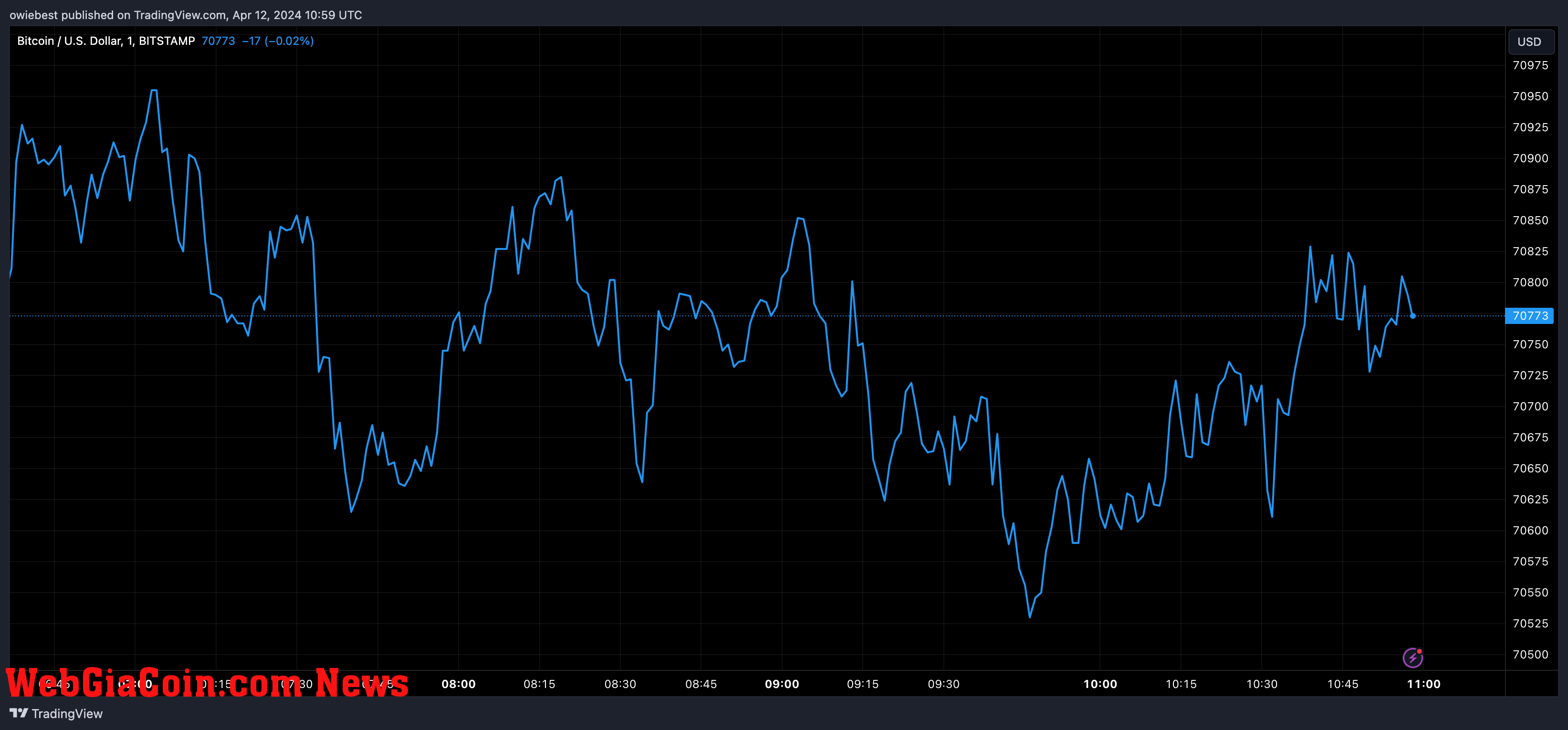 Bitcoin price chart from Tradingview.com